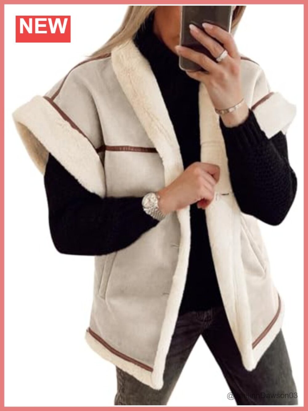 Faux Suede Sherpa Lined Vest Oversized Fall Winter Outerwear